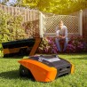 Design Garage NEO für YardForce (Orange) und Gardena (Türkis) Rasenmähroboter