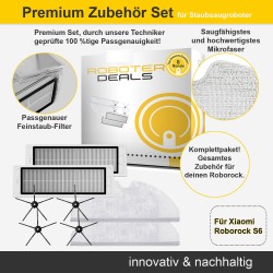 Zubehör Set (Ersatzteile) für die Roborock S6, S6 MAX, S6 Pure (2x Filter, 4x Seitenbürste, 2x Pad)