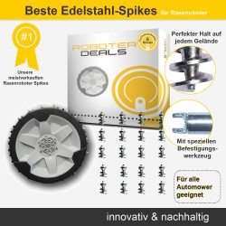 Edelstahl Spikes (40 Stück inkl. Montage-Werkzeug) für alle Husqvarna Automower Rasenmähroboter