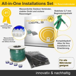 Installations Kit für alle Bosch Indego Rasenmähroboter (100m Draht, 200x Rasennägel, 4x Verbinder)