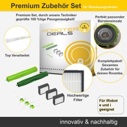 Zubehör Set (Ersatzteile) für iRobot Roomba i7 u. i7 Plus (2x Hauptbürste, 3x Filter, 3x Seitenbürste)