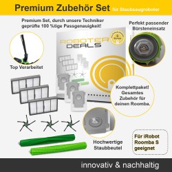 Zubehör Set (Ersatzteile) für iRobot Roomba S9 und S9+ (3x Filter, 2x Hauptbürste, 3x Beutel, 3x Seitenbürste)