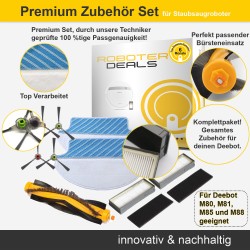 Zubehör Set (Ersatzteile) für Ecovacs Deebot M80 Pro und M81 Pro (2x Filter, 4x Seitenbürste, 2x Pad, 1x Hauptbürste)