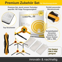 Zubehör Set (Ersatzteile) für Ecovacs Deebot R96 und R98 (passend DR98-KTA) - 1x Hb, 3x Fi, 4x Sb