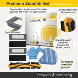 Zubehör Set (Ersatzteile Kit) für Ecovacs Deebot OZMO 900 (2x Filter, 2x Seitenbürste, 2x Pad, 1x Hauptbürste)