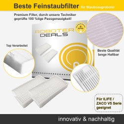 Feinstaub-Filter (2 Stück) für ILIFE / ZACO V3, V5s Pro, V5x Modelle