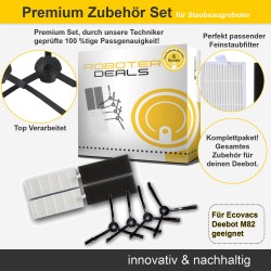 Zubehör Set (Ersatzteile) für Ecovacs Deebot M82 (4x Seitenbürsten, 2x Filter)