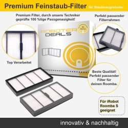 Feinstaub Filter, Ersatzfilter (2 Stück) für iRobot Roomba S9 und S9 Plus