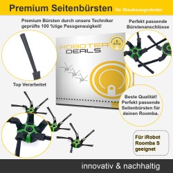 Seitenbürsten, Ersatzbürsten (3 Stück) für iRobot Roomba S9, S9+, S9 Plus