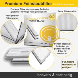 Feinstaub Filter, Ersatzfilter (2 Stück) für Xiaomi Roborock S7 und S7 Plus