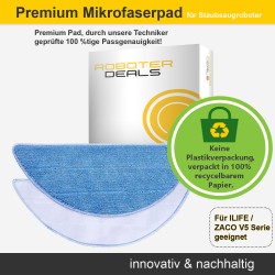 Mikrofaserpad, Ersatz-Wischtuch (2 Stück) ILIFE u. ZACO V5s Pro und V5x