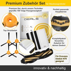 Zubehör Set (Ersatzteile) für alle Ecovacs Deebot N79 Modelle (1x Hauptbürste, 4x Filter, 4x Seitenbürste)