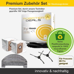 Zubehör Set (Ersatzteile) für Proscenic M8 Pro (1x Hauptbürste, 2x Staubbeutel, 2x Pad, 2x Seitenbürste)