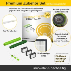 Zubehör Set (Ersatzteile) für iRobot Roomba j7 u. j7 Plus (2x Seitenbürste, 2x Hauptbürste, 3x Filter)