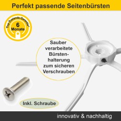 Seitenbürste (2 Stück) 5-armig weiss für Roborock S5, S5 MAX, S6, S6 MAX, S6 Pure, S7 u. S7 Plus