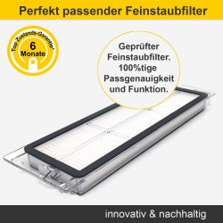 Feinstaub Filter, Ersatzfilter (2 Stück) für Roborock E2, E3, E4