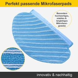 Mikrofaserpad, Ersatzpad (2 Stück) für Ecovacs Deebot OZMO 950, 920 u. 960