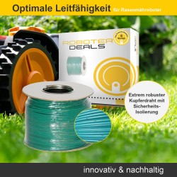 Installations Kit für alle Bosch Indego Rasenmähroboter (100m Draht, 200x Rasennägel, 4x Verbinder)