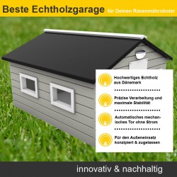 Echtholz Garage Skandic mit automatischen Tor und Solarbeleuchtung