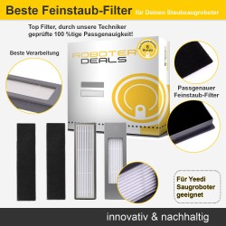 Feinstaubfilter mit Filterschutz (2 Stück) für Yeedi Vac Hybrid