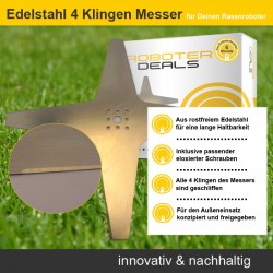 Edelstahl Messer 25 cm mit 4 Klingen für Stiga Autoclip 500 Serie