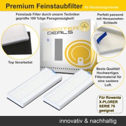 Feinstaub-Filter m. Filterschutz (2 Stück) für Rowenta X-PLORER SERIE 75 ANIMAL u. Serie 75 Total Care Connect