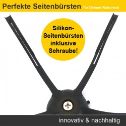 Seitenbürsten, Ersatzbürsten 5-arm schwarz (2 Stück) für Roborock S7 MaxV, MaxV Ultra, MaxV Plus