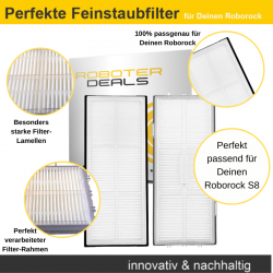 Feinstaubfilter, Ersatzfilter (2 Stück) für Roborock S8 Plus