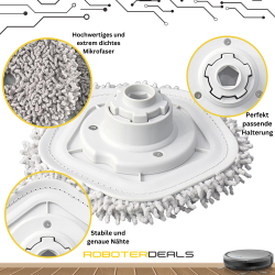 Mikrofaserpad, Ersatzpads inkl. Halterungen (2 Stück) für Dreame W10 u. W10 Pro