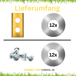 Titan Ersatz-Messer, Rasierklingen mit Doppelloch (12 Stück) für alle Worx Landroid Vision Rasenmähroboter