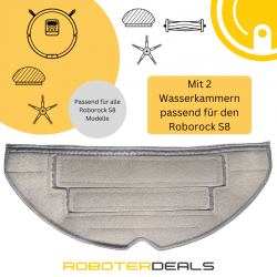 Mikrofaserpad, Wischtuch, Ersatzpad mit 2 Kammern in grau (2 Stück) für Roborock S8