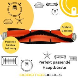 Hauptbürste mit Borsten & Lamellen, Ersatzbürste (1 Stück) für Dreame D10 Plus