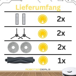 Zubehör Set, Ersatzteile für Dreame L20 Ultra (2x Filter, 2x Seitenbürste, 2x Pad, 1x Hauptbürste)