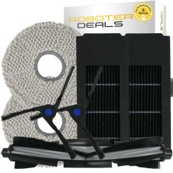 Zubehör Set, Ersatzteile für Ecovacs Deebot X2 OMNI (1x Hauptbürste, 2x Seitenbürste, 2x Pad, 2x Filter)